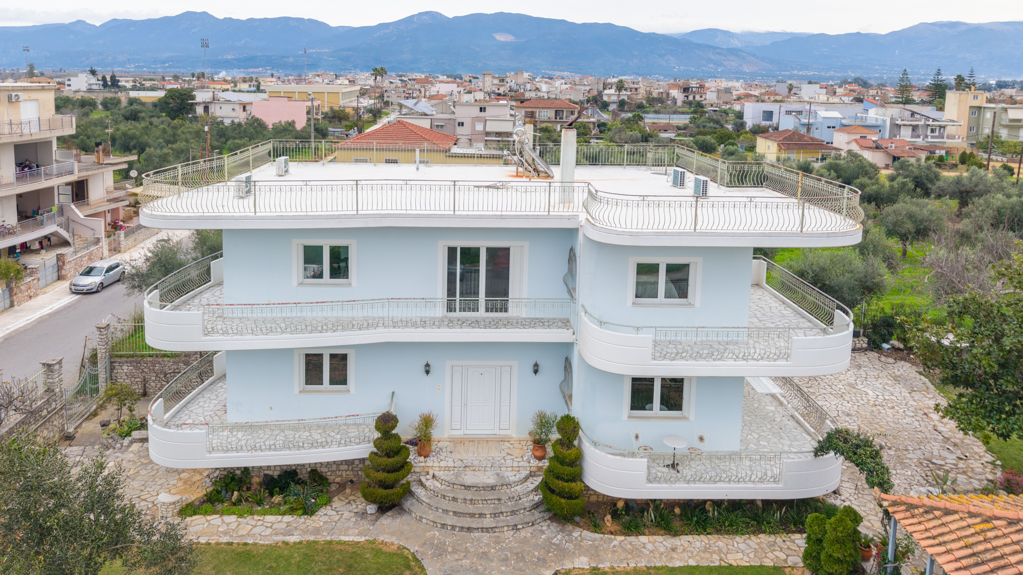 Aerial view of the residence